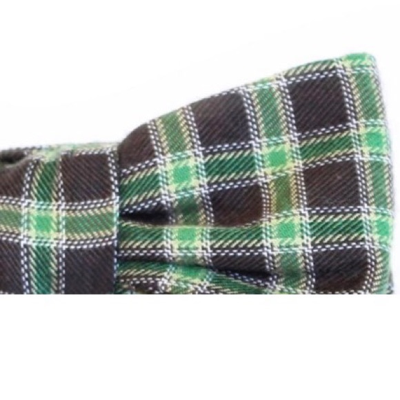 ZB Savoy Green & Black Plaid Bow Tie - Picture 3 of 8